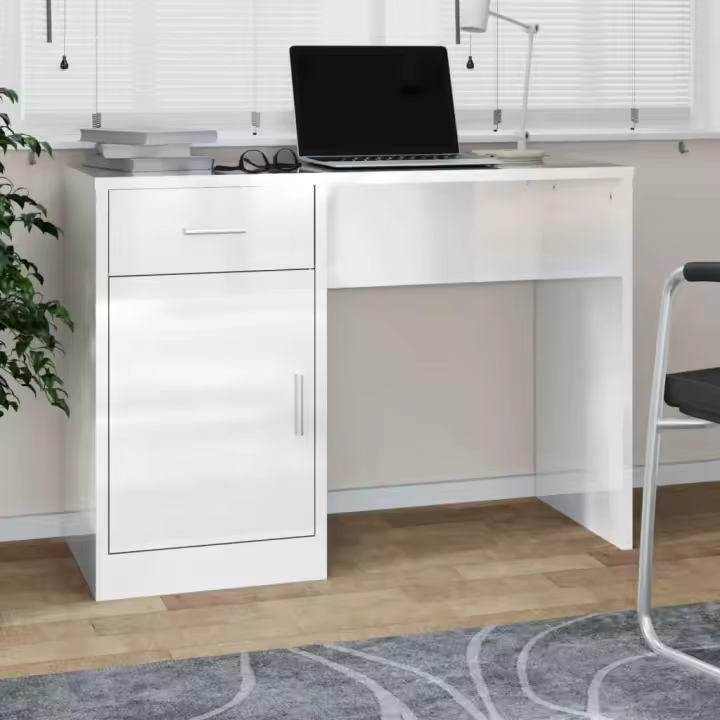 Cajón de escretorio Blanco Pulido 100x40x73cm Madera Multicapa - 1