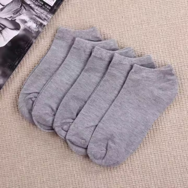 Calcetines Gris Hombre Pack De 5 Pares Algodón Suave Transpirables Ligeros Duraderos Lavables a Máquina Para Uso Diario - 1