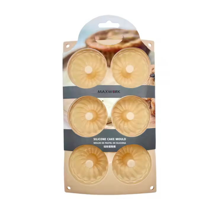 MAXWORK molde para pastel de 6 porciones, material de silicona de grado alimenticio, resistente a altas temperaturas y antiadherente, con un diámetro de 29 cm-color naranja - 1