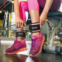 Banda De Tendón De Aquiles Ajustable De Doble Anillo Doble Ajuste Soporte De Entrenamiento De Pierna De Gimnasio Negro Rosa Tamaño Libre - details 14