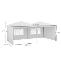 Outsunny Carpa Plegable 6x3 m con Paredes Laterales Carpa para Fiestas Altura Ajustable con Bolsa de Transporte Ruedas y 5 Bolsas de Arena para Exterior Jardín Patio - details 2