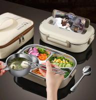 Caja de Almuerzo de Acero Inoxidable Aislada Térmica Portátil, Adecuada para Trabajadores de Oficina, Estudiantes Contenedor de Comida para Calentamiento en Microondas - details 3