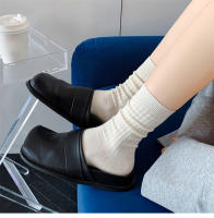 Calcetines Blancos Para Mujer Estilo Preppy Con Rayas Sencillos Y Comodidad Algodón Poliéster Spandex Casual Color Sólido - details 5