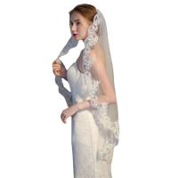 Velo De Novia Elegante Para Mujeres Con Peine En Tulle Y Encaje Accesorios Para El Cabello De Boda 1 Capa Adornos Para Mujeres - details 4