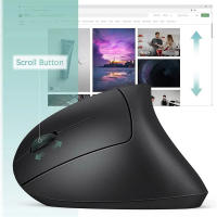 Ratón Vertical Ergonómico Inalámbrico 2.4GHz Óptico Con 3 DPI Ajustables 800/1200/1600 Y 6 Botones Para Laptop PC Computadora Desktop - details 0