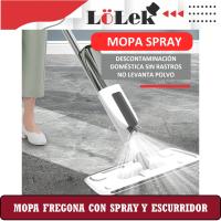 LoLek Fregona Mopa con Pulverizador de Agua para Hogar, 2 repuestos extras incluidos, Limpieza en Seco y Húmedo  Capacidad de 580ml  No Eléctrica  Altura 1.25mt  Color Gris - details 3