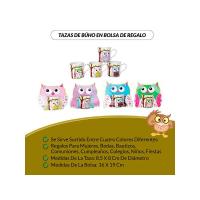 Lote de 12 Tazas Búhos Presentada en Original Bolsa de Regalo a juego - Tazas Juveniles Comuniones, Bodas, Cumpleaños, detalles de comuniones y bodas - details 0