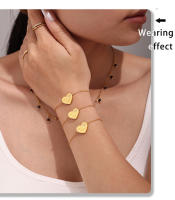 Encanto Joyas personalizadas para bodas, casamientos y festividades, cartas de amor con incrustaciones de circonitas, pulseras artesanales de acero inoxidable con temperamento chapado en oro real de 18 quilates, joyas que conservan el color. - details 3