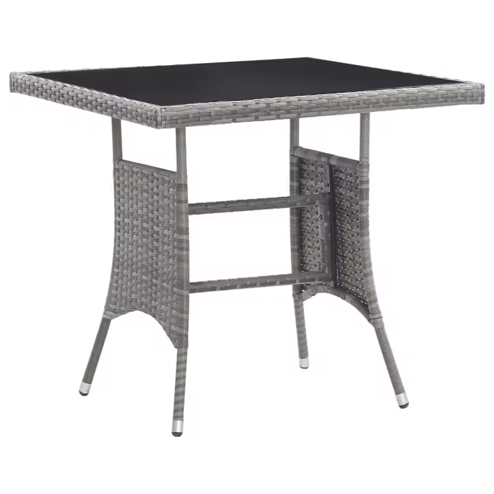 Mesa de Jardín sintético gris 80x80x74 cm - 1