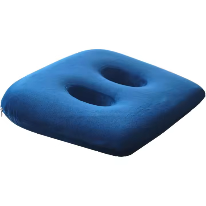 Cojín de Asiento ortopédico para el Dolor los isquiones, Almohadillas Alivio isquiones Espuma con Memoria Dos Agujeros, glúteos, Espalda Baja, isquiotibiales,Azul - 1