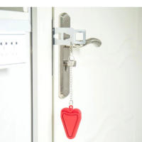 3 unidades, doble agujero puerta portátil hebilla cerradura hotel puerta superior bloqueador de la puerta antirrobo puerta de seguridad hebilla - details 0