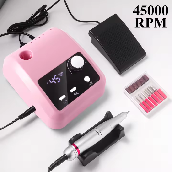 Máquina De Uñas Eléctrica De Alta Calidad Con Pantalla HD Y 45000 RPM Herramienta Profesional Para Manicura Y Pelacera De Metal - 1