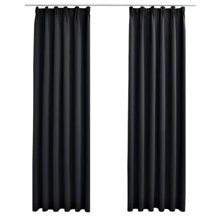 vidaXL Cortinas Opacas con Ganchos 2 Piezas 140x245 cm Casa Decoración Color Gris,  Antracita,  Taupé y mas - 1