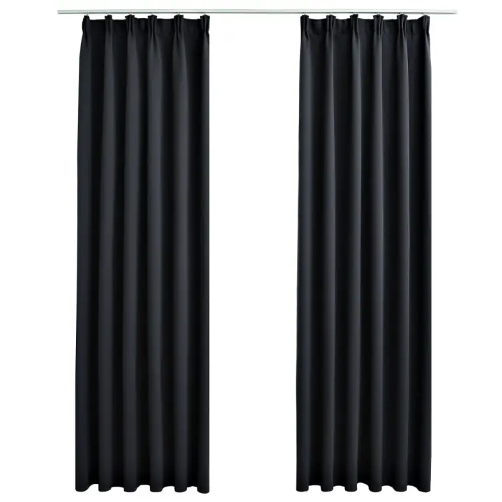 vidaXL Cortinas Opacas con Ganchos 2 Piezas 140x245 cm Casa Decoración Color Gris,  Antracita,  Taupé y mas - 1