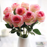 5Pcs Largarama De Flores Blancas De Seda Bellas Rosas Artificiales Para Decoración De Hogar Y Bodas Arreglo Floral Falso - details 3