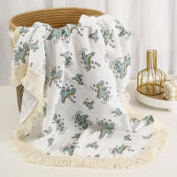 Manta De Algodón Muselina Para Bebé Con Borlas Swaddle Recibimiento Para Recién Nacidos Funda De Cuna Y Silla De Coche - details 7
