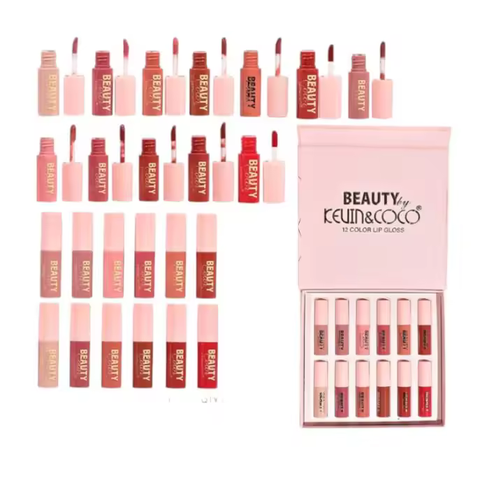 Set de 12 Labiales Mates Permanentes KEVIN&COCO, Labiales Gloss permanentes en formato mini, 12 labiales lip gloss. - 1