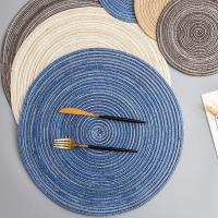 2/4Pcs Tapetes De Mesa Redondos Tejidos De Ramia Antideslizantes Tapetes Para Comedor Placemats Ecológicos Resistentes Al Calor Para Vajilla Tazas Y Copas Suministros De Cocina - details 3