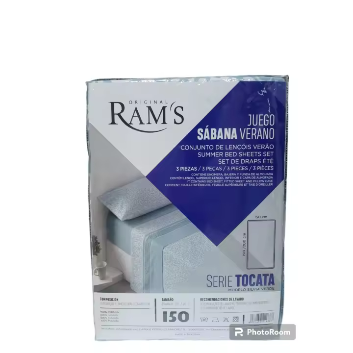 Ram'S - Juego de Sábanas de 150 - Ropa de Cama Matrimonial - Algodón 150 - Set 3 Piezas Sábanas Verano - 1