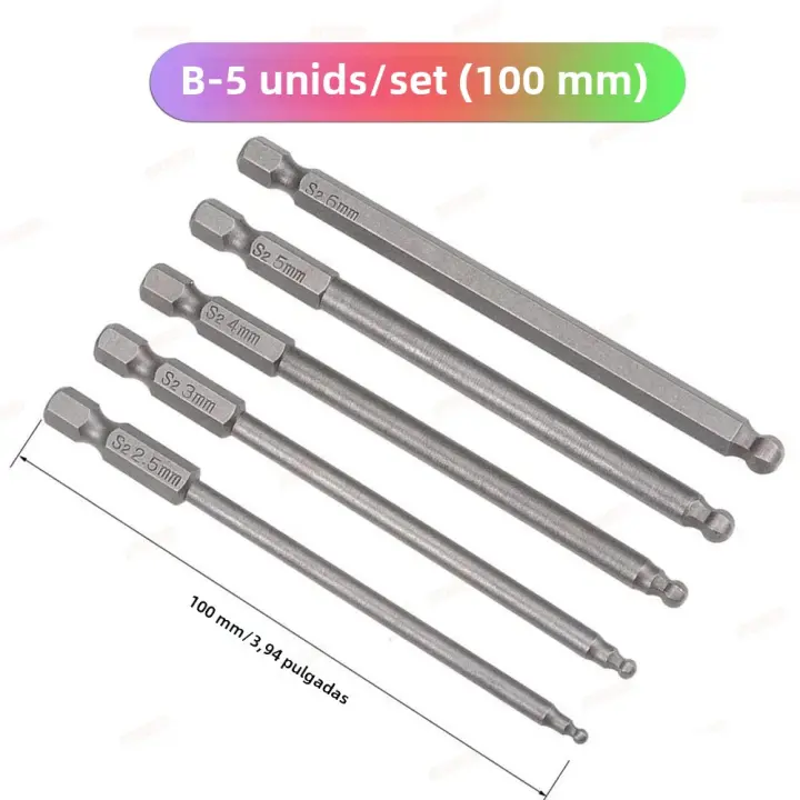 BITS DE TALadro Mágnetico Hexagonal 1/4'' SHANK 65mm/100mm Para Destornillador Eléctrico SET DE HERRAMIENTAS DE REPARACIÓN - 1