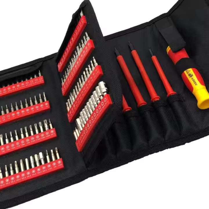Juego De Destornilladores Aislados 124-en-1 Para Reparación De Computadoras Móviles Y Electricidad Herramienta Especializada Anti-electricidad - 1