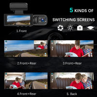 Cámara De Coche FHD 1080P Con Doble Lente Frontal E Interior Grabación En Bucle Pantalla IPS De 3.16 Pulgadas Visión Nocturna IR DVR Para Automóviles - details 7