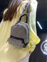 Mochila Mini Jiomay De Moda Para Mujer Lujo Diseñadora Ligera Cuero Sintético Con Decoración De Diamantes Cierre De Cremallera - details 0