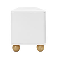 Soporte de TV moderno 180x40x47 cm-Cuadro Blanco y Madera, con 4 Puertas, 1 caja y Luz LED - Esquinas redondo, Petas esféricas1, material de almacenamiento múltiple - details 8