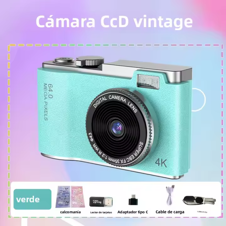 Cámara Digital Para Niños 2.4" Recargable Autofocus Vlog Cámara Compacta Para Principiantes Fotografía Selfie Con Pantalla LCD - 1