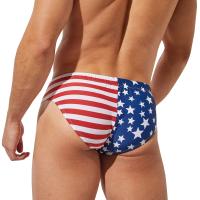 Bikini Briefs De Natación Para Hombre Estilo American Flag Print Sexy Shorts De Playa Traje De Baño Con Patrón De Estándares - details 7