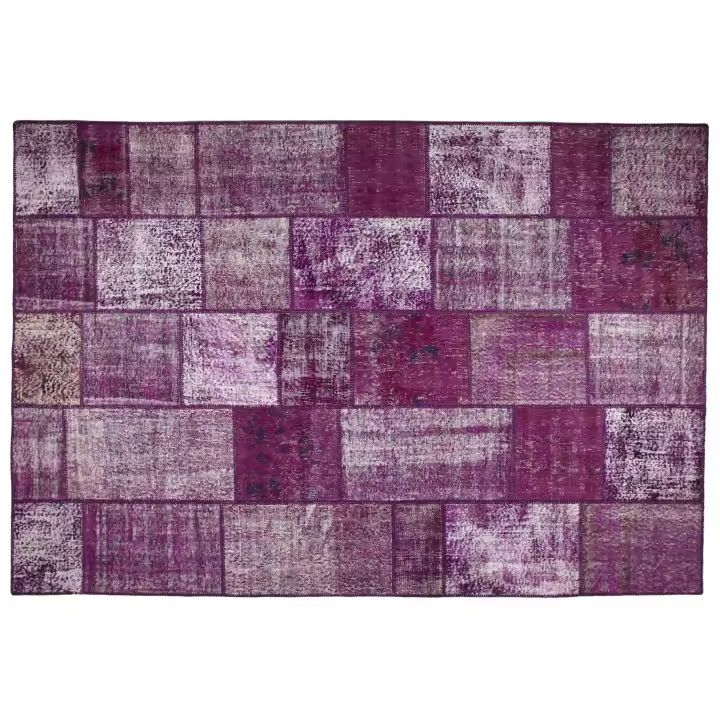Parentesi Quadra  -  ALFOMBRA LANA 240X170 PATCHWORK REMAKE VIOLETA - 1