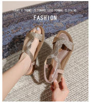 Nuevos zapatos de playa de alta gama de verano, ligeros, de lujo, a la moda, con diamantes de imitación, zapatos casuales para mujer, sandalias planas con banda elástica y punta con clip - details 6
