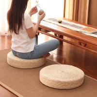 Almohada Redonda De Tatami Japonés Para Yoga Y Meditación Hecha a Mano De Paja Natural Cojín De Suelo Decorativo Para Sentarse - details 1