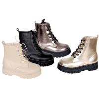 Bubble bobble 3432  bota militar metalizada color plomo suela plataforma para niña y mujer - details 0