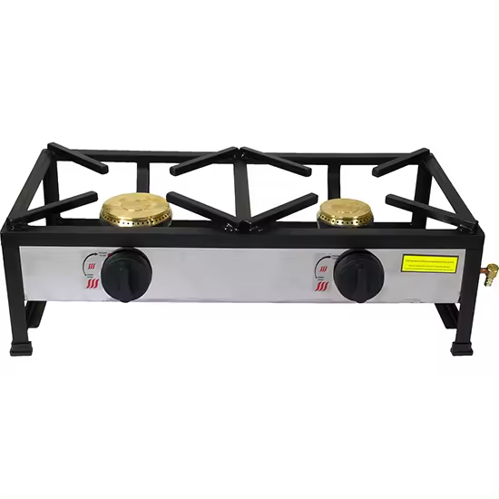 Cocina portátil a gas - 2 fuegos - Ø 100/80 mm - 80x40 cm - 1