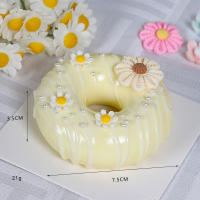 4PCS Floral Donut Modelo De Pastel Artificial Para Decoración De Bodas Y Fiestas Profesional Simulación De Comida Decorativa PVC Tamaño 2.95 Cm - details 9