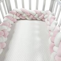 Almohadilla De Protección Para Cuna 200CM Para Bebé Niño Decoración De Habitación De Cuna Algodón Sólido Tres Piezas - details 2