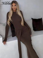 Conjunto Elegante Para Mujer Nibber 2 Piezas Suéter De Manga Larga Con Cuello Redondo Y Falda Acolchada Con Borlas Moda Urbanita - details 18
