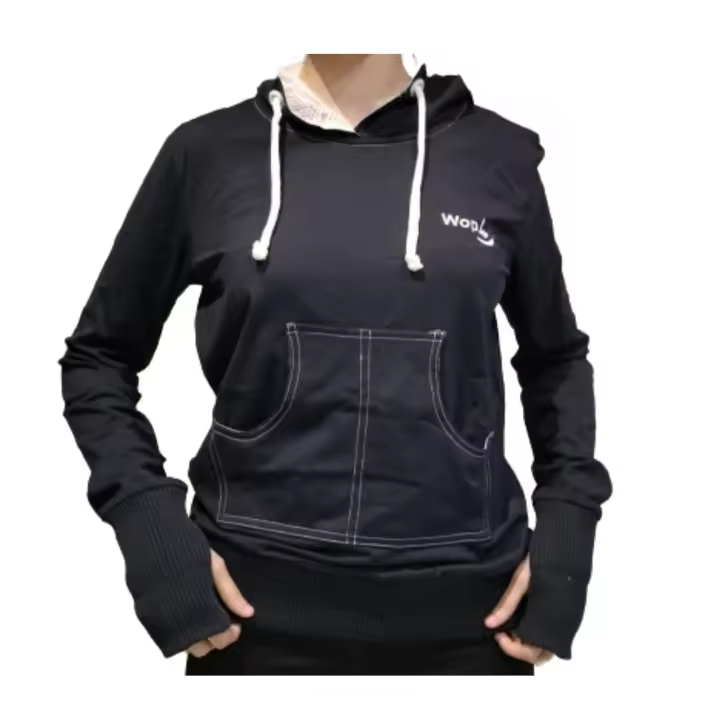 SUDADERA SUPPLEX CON REJILLA Y CORDON  CLASSIC LINE, DISPONIBLE EN AZUL MARINO Y GRIS, CLASSIC LINE MODELO CL07 - 1