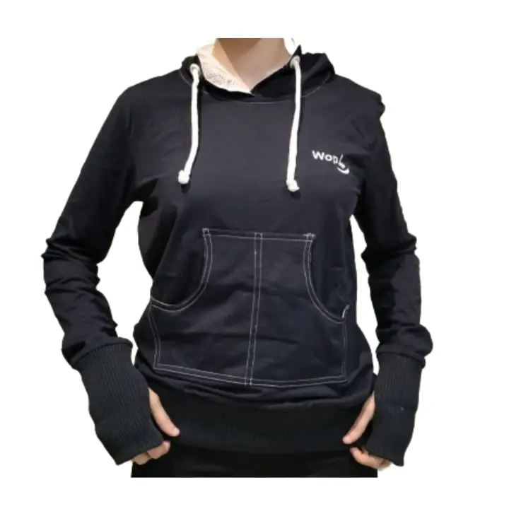 SUDADERA SUPPLEX CON REJILLA Y CORDON  CLASSIC LINE, DISPONIBLE EN AZUL MARINO Y GRIS, CLASSIC LINE MODELO CL07 - 1