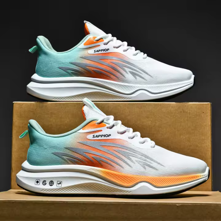 Zapatos De Deporte Para Hombre Verano Nuevo Malla Absorbente De Impacto Ultra Ligero Transpirable Zapatos Casuales Para Estudiantes Running - 1
