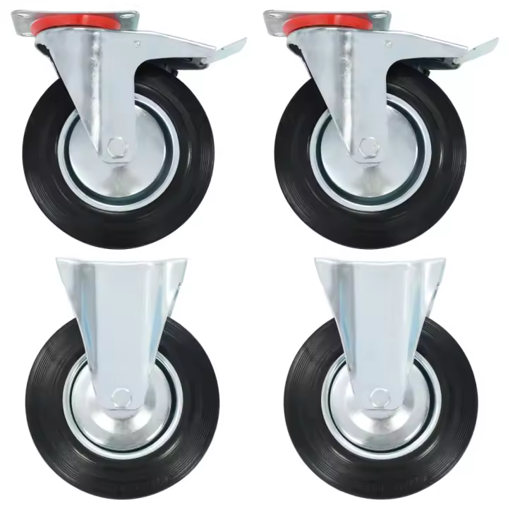 vidaXL Ruedas Fijas y Giratorias de Diámetro 200mm Manipulación Materiales Cantidad 4 unidades,  8 unidades,  12 unidades y mas - 1