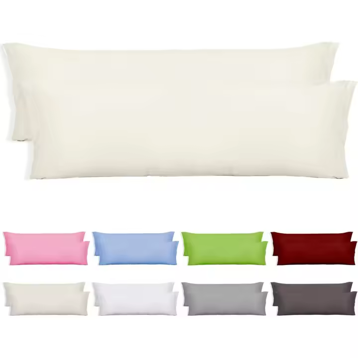 Juego de 2 Fundas Almohada en forma de sobre Largo, Poliéster Transpirable y Suave, Sin Cremallera. - 1