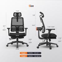 Silla ergonómica NEWTRAL MagicH-BP con reposapiés, respaldo auto-seguimiento, soporte lumbar adaptable, reposabrazos y cabecero ajustables, 4 posiciones de bloqueo - Negro - details 1