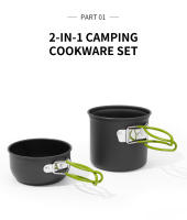 Juego De Utensilios De Cocina Para Camping Ultraligero Exterior Sin Plegar Material De Vidrio No Desechable Apta Para Calentar Agua - details 2