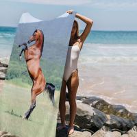 Toalla De Playa De Microfibra Hermosa Con Caballo Absorbente Secado Rápido Suave Para Yoga Natación Camping Viajes Senderismo - details 5