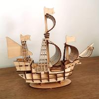 Puzzle 3D De Madera DIY Juguete Mecánico De Armar Modelo De Barco Juego De Construcción Regalo De Navidad Para Adultos - details 0