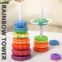 Torre De Colores Rainbow Rotada Con Música Juego De Pila De Anillos Montessori Para Educar a Niños Mayores De 3 Años - details 3