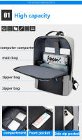 Mochila Negocios Impermeable Para Hombres Con USB Capacidad Grande Para Portátil De 15.6 Pulgadas Bolsa De Escuela Para Hombres - details 8