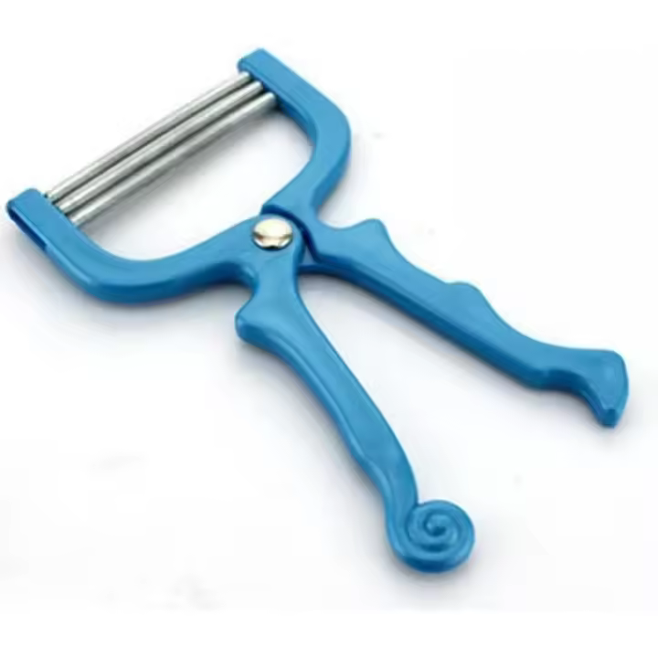 Depiladora facial de mano, herramienta de enhebrado, depiladora portátil manual con resorte, herramientas de belleza para mujeres. (Azul - 1) - 1